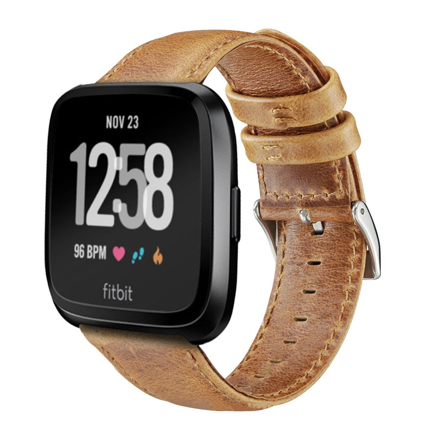 Classic Leather Band for FitBit Versa