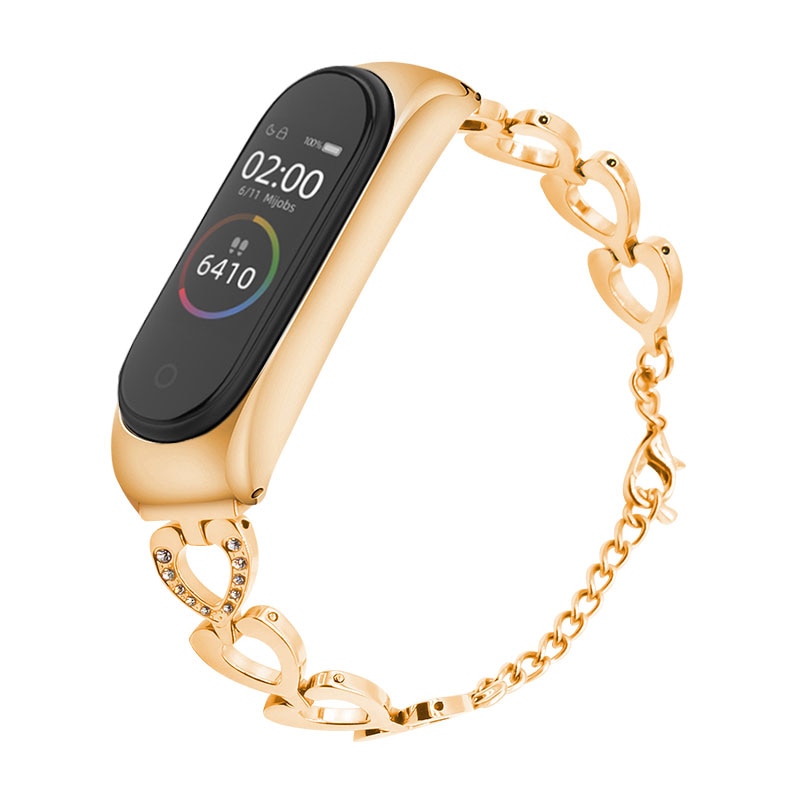Heart Shaped Metal Bracelet for Xiaomi Mi Band 3 and 4