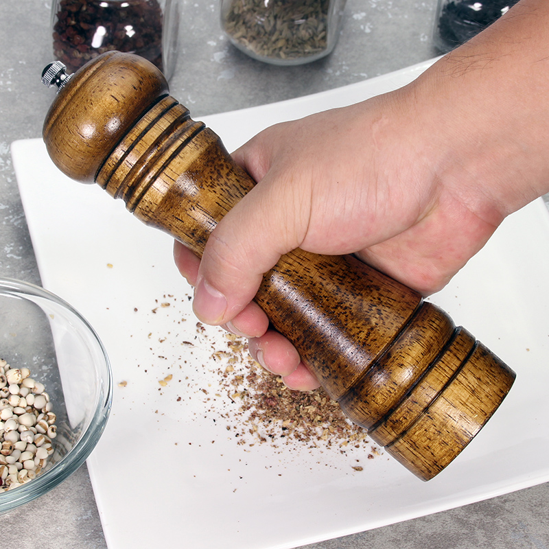 Wooden Salt and Pepper Mill with Strong Adjustable Ceramic Grinder