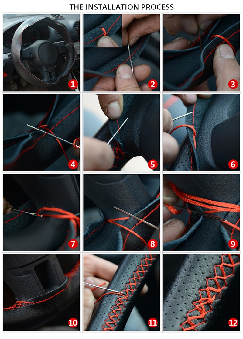 Anti-Slip Microfiber DIY Car Steering Cover