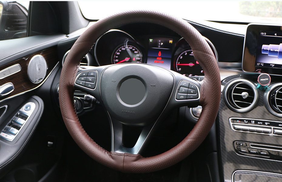 Genuine Leather Steering Wheel Cover