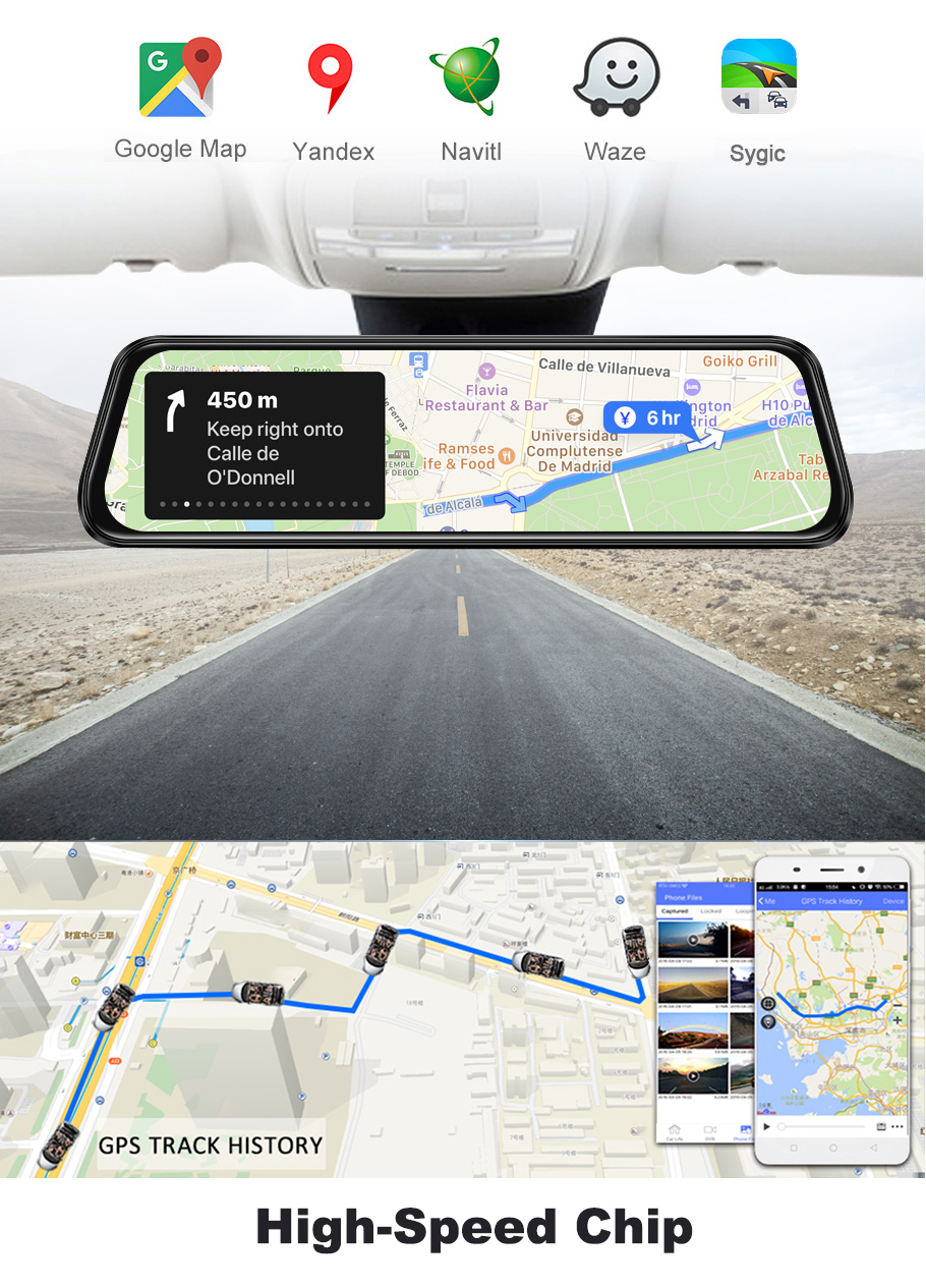 Stylish 1080p GPS Dash Camera for Cars